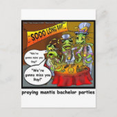 Praying Mantis Batchelor Party Funny Gifts & T - s Uitnodiging Briefkaart (Voorkant)