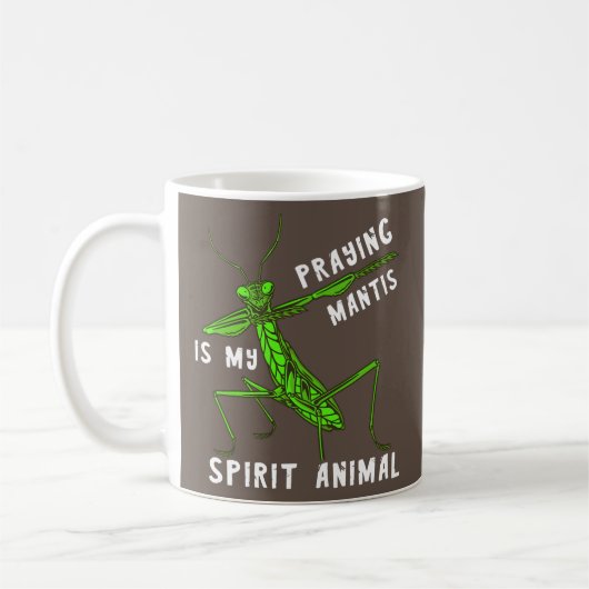Praying Mantis Dancing Spirit Animal Green Insect Koffiemok (Links)