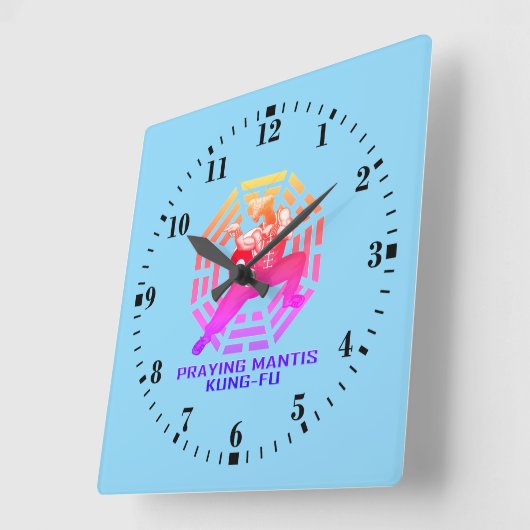 Praying Mantis Kung-Fu Vierkante Klok (Hoek)