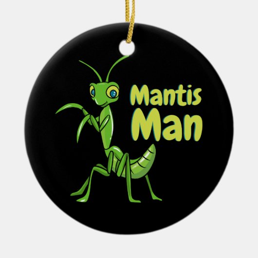 Praying Mantis Man Green Garden Insect Keramisch Ornament (Voorkant)