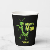 Praying Mantis Man Green Garden Insect personalise Papieren Bekers (Achterkant)