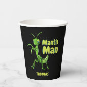 Praying Mantis Man Green Garden Insect personalise Papieren Bekers (Voorkant)