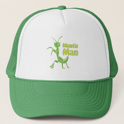 Praying Mantis Man Green Garden Insect Trucker Pet (Voorkant)