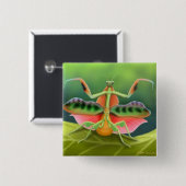 Praying Mantis Pin Vierkante Button 5,1 Cm (Voorkant /achterkant)