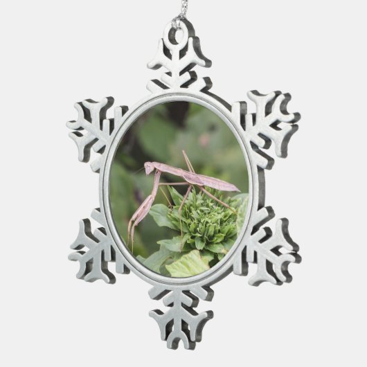 Praying Mantis Tin Sneeuwvlok Ornament (Rechts)
