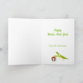 Praying Mantis Tree Custom Weird Christmas Kaart (Binnen)