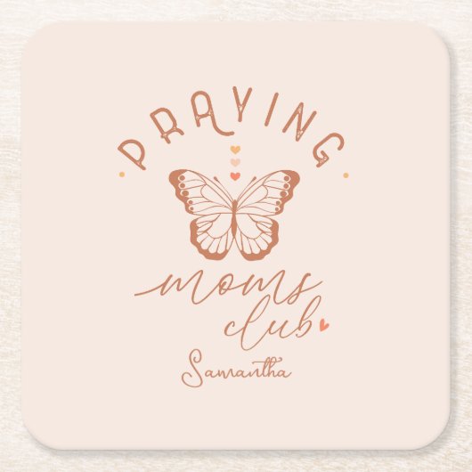 Praying Moms Club: Butterfly Boho  Design Kartonnen Onderzetters (Voorkant)