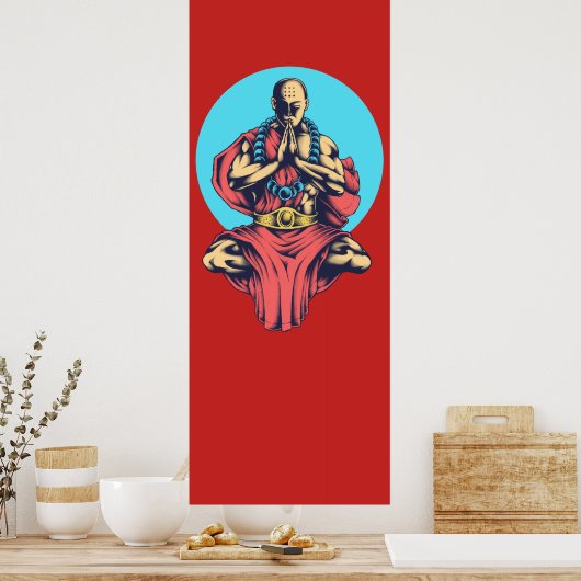 Praying Monk Poster (Keuken)