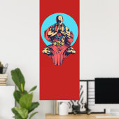 Praying Monk Poster (Thuiskantoor)