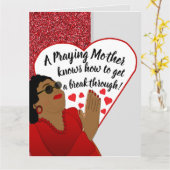 Praying Mother African American Christian Birthday Kaart (Gele Bloem)