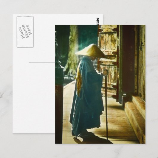 Praying Priest in Old Japan  Magic Lantern Briefkaart (Voorkant / Achterkant)