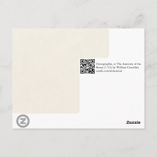 Praying Skeleton Anatomy of the Botten Briefkaart (Achterkant)