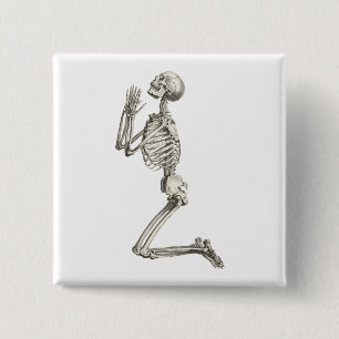 Praying Skeleton Halloween Button