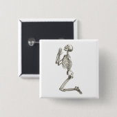 Praying Skeleton Halloween Button (Voorkant /achterkant)