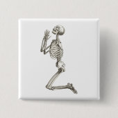 Praying Skeleton Halloween Button (Voorkant)