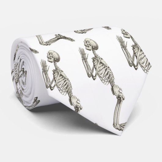 Praying Skeleton Halloween Stropdas (Opgerold)