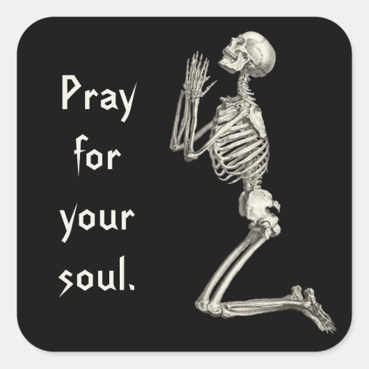 Praying Skeleton Sticker (Voorkant)