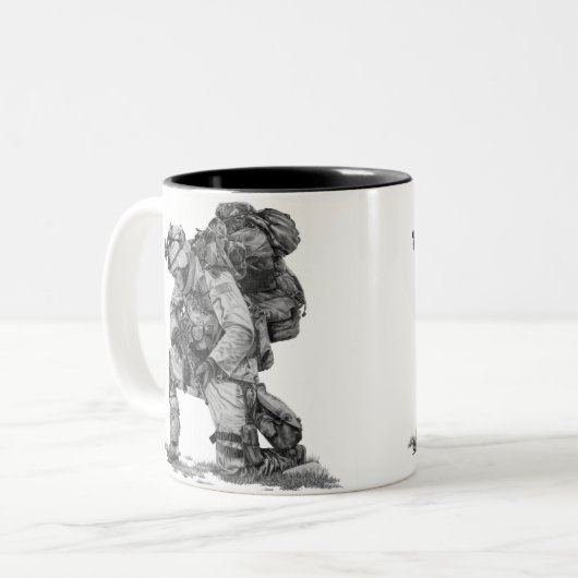 Praying Soldier Tweekleurige Koffiemok (Voorkant links)
