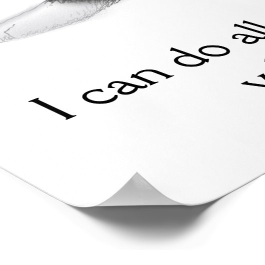 Praying Tuxedo Kitten Philippians 4:13 Poster (Hoek)