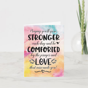 Praying You'll Grow Stronger Each Day and be Comfo Kaart