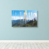Praylagers in de oostelijke bergen van Bhutan Canvas Afdruk (Insitu (Houten vloer))