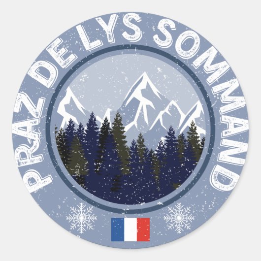 Praz De Lys Sommand Ski Station Ronde Sticker (Voorkant)