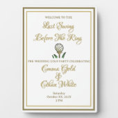 Pre-bruiloft Golf Party Weekend Activiteit Wit Gou Fotoplaat (voorkant)