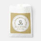 Pre-bruiloft golffeest weekend wit goud bedankzakje (Voorkant)
