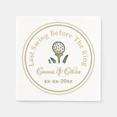 Pre-bruiloft golffeest weekend wit goud servet (Voorkant)