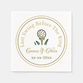 Pre-bruiloft golffeest weekend wit goud servet