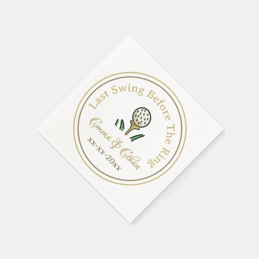 Pre-bruiloft golffeest weekend wit goud servet (Hoek)