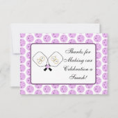Pre-bruiloft Pickleball Lavendel gepersonaliseerde Bedankkaart (Voorkant)
