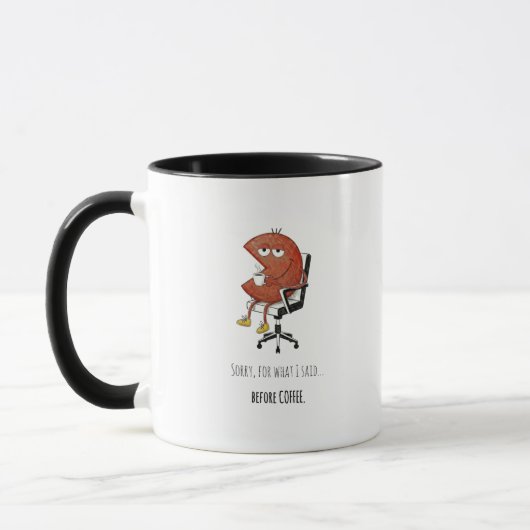 Pre-Coffee Warning Funny Office Desk Mug Mok (Links)