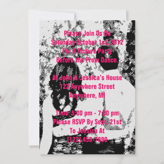 Pre Dance Afbeelding Party Kaart (Achterkant)