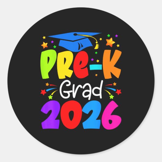 Pre Grad 2026 Kleuterschool Afstuderen Ronde Sticker (Voorkant)
