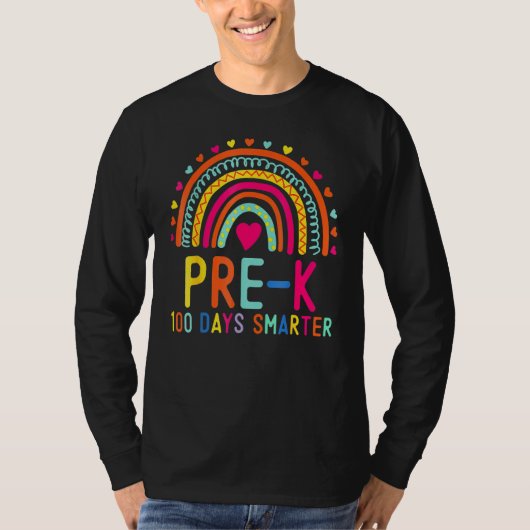Pre K 100 Days Smarter Rainbow Teacher 100th Day O T-shirt (Voorkant)