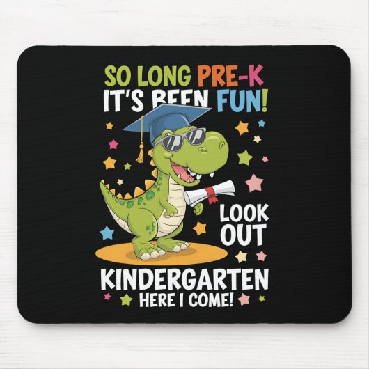 Pre K afgestudeerde kleuterschool Dinosaur T Rex Muismat (Voorkant)