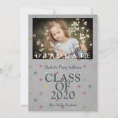 Pre-K Afstudeerder Eenvoudige Foto Grijze Linnen E (Voorkant)