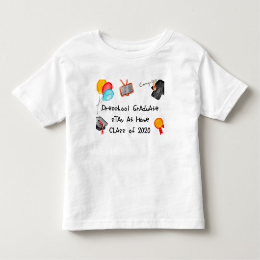 Pre-K Afstudeerders blijven thuis klasse 2020 Kinder Shirts (Voorkant)