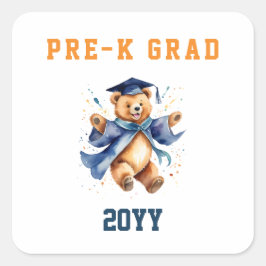 Pre-K afstudeerfeest Knuffel Beer Vierkante Sticker