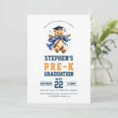 Pre-K afstudeerfeest Schattige Teddy Bear Kaart (Staand voorkant)