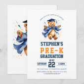 Pre-K afstudeerfeest Schattige Teddy Bear Kaart (Voorkant / Achterkant)