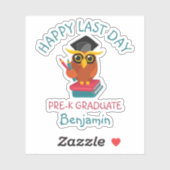 Pre-K Afstuderen 2022 Owl Afstuderen Gelukkig Laat Sticker (Vel)