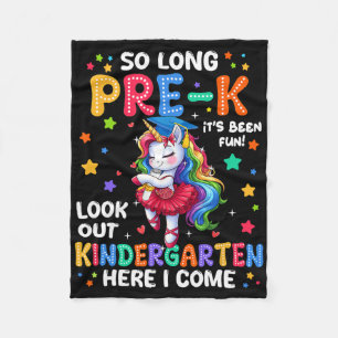 Pre-k Afstuderen 2025 Eenhoorn Meisje Kleuterschoo Fleece Deken