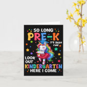 Pre-k Afstuderen 2025 Eenhoorn Meisje Kleuterschoo Kaart (Gele Bloem)