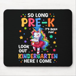 Pre-k Afstuderen 2025 Eenhoorn Meisje Kleuterschoo Muismat