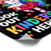 Pre-k Afstuderen 2025 Eenhoorn Meisje Kleuterschoo Poster (Hoek)