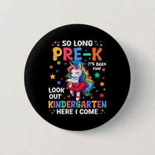 Pre-k Afstuderen 2025 Eenhoorn Meisje Kleuterschoo Ronde Button 5,7 Cm
