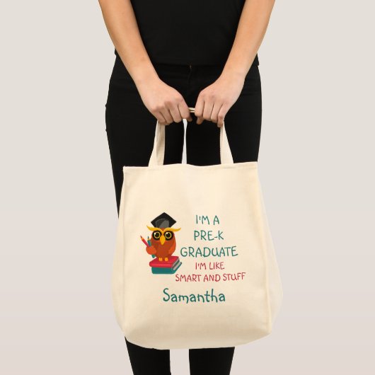 Pre-K Afstuderen Cute 2023 Owl Funny Afstuderen Na Tote Bag (Voorkant (product))