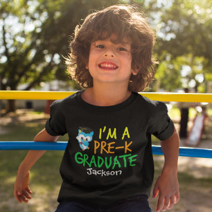 Pre-K Afstuderen Cute Blue Owl Custom Kinder Shirts